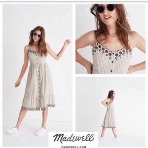 Madewell Embroidered Jardin Midi Dress